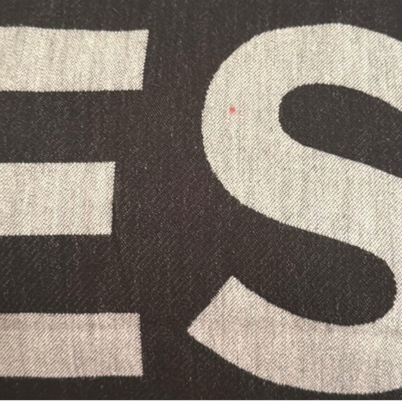 Karl Lagerfeld Black and Silver Ces’t Lavie Logo  Scarf - Picture 16 of 16
